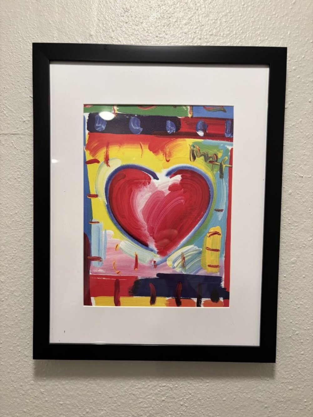 Peter Max Framed 8.5x11 Inch Art Print - Heart